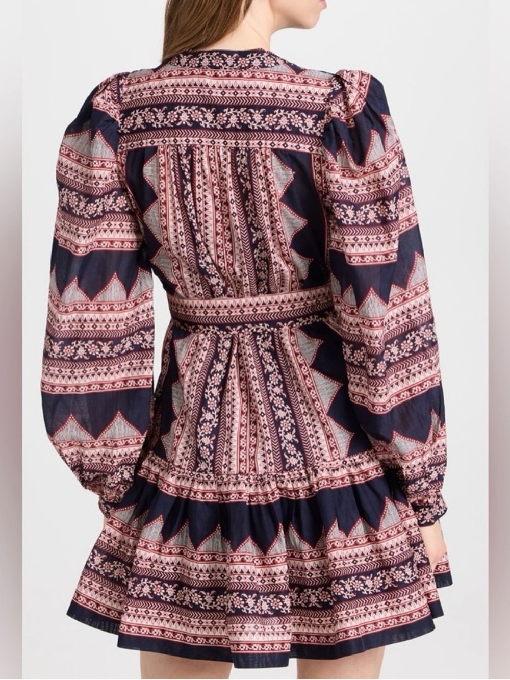 Sea New York Navy & Pink Printed Long-Sleeve Tiered Mini Dress - Picture 5 of 5